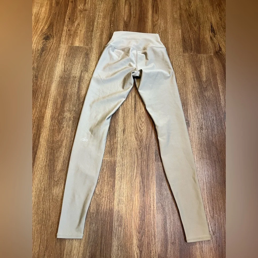 Alo Womens Tan Stretch High-Waisted Pull-On Yoga Ankle Pants Size XXS 28”